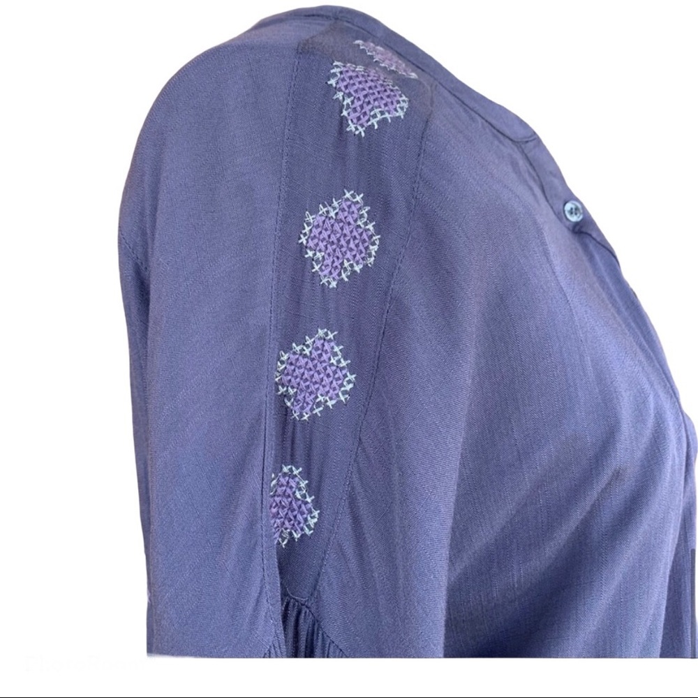 NWT Hummingbird Embroidery Ruching Mini Dress Size M - Picture 4 of 8